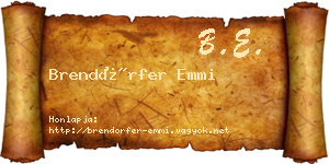 Brendörfer Emmi névjegykártya